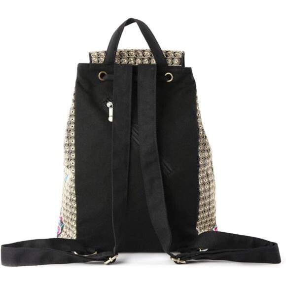 Vintage Embroidered Women Backpack Ethnic Travel Bag